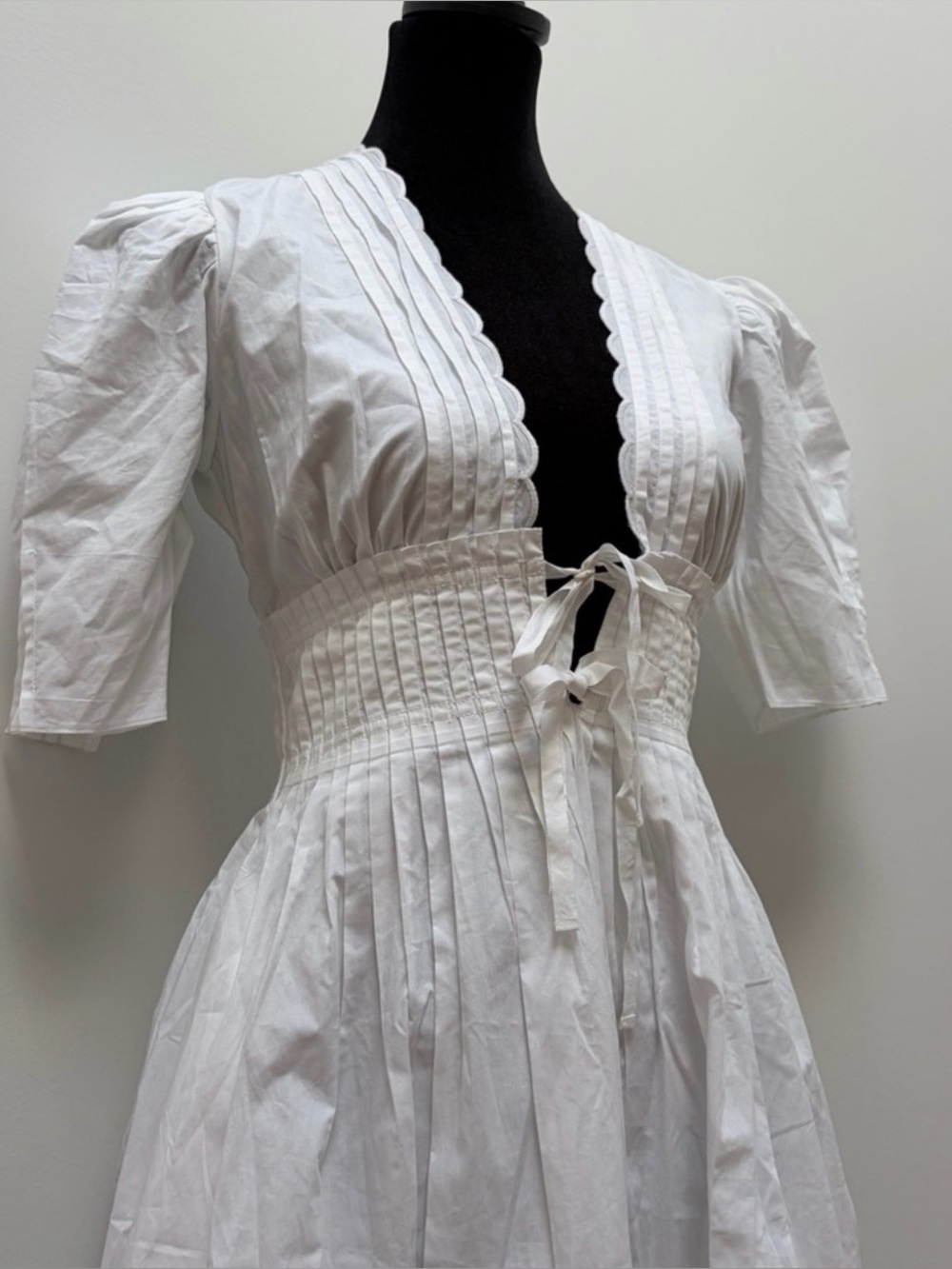 NWT Lovaan- Boehm Short-Sleeve Cotton Midi Dress White Size AU 6 US 2 Summer - Picture 4 of 14